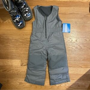 NWT COLUMBIA Outgrown Gray Kids Insulated Snow Overalls